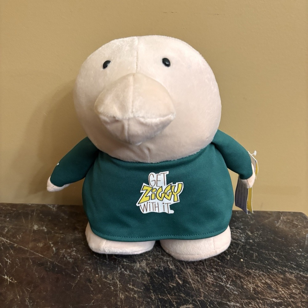 Ziggy Plush Stuffed Toy Kellytoy 2002‎ "Get Ziggy With It" Green Shirt NWT 9"